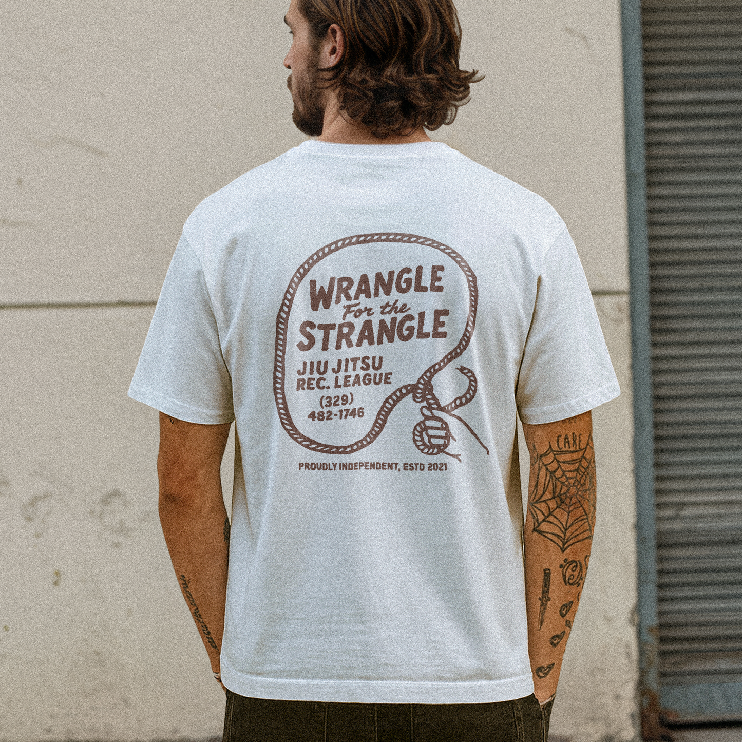 Wrangle for the Strangle - Unisex Oversized BJJ Tee